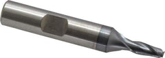 Cleveland - 3/16", 7/16" LOC, 3/8" Shank Diam, 2-3/8" OAL, 2 Flute, High Speed Steel Square End Mill - Single End, TiCN Finish, Spiral Flute, 30° Helix, Centercutting, Right Hand Cut, Right Hand Flute, Series HG-2 - Eagle Tool & Supply