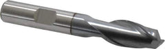 Cleveland - 7/16", 13/16" LOC, 3/8" Shank Diam, 2-11/16" OAL, 2 Flute, High Speed Steel Square End Mill - Single End, TiCN Finish, Spiral Flute, 30° Helix, Centercutting, Right Hand Cut, Right Hand Flute, Series HG-2 - Eagle Tool & Supply