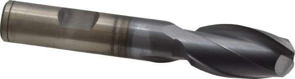 Cleveland - 5/8", 1-1/8" LOC, 1/2" Shank Diam, 3-3/8" OAL, 2 Flute, High Speed Steel Square End Mill - Single End, TiCN Finish, Spiral Flute, 30° Helix, Centercutting, Right Hand Cut, Right Hand Flute, Series HG-2 - Eagle Tool & Supply