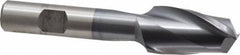 Cleveland - 3/4", 1-5/16" LOC, 1/2" Shank Diam, 3-1/4" OAL, 2 Flute, High Speed Steel Square End Mill - Single End, TiCN Finish, Spiral Flute, 30° Helix, Centercutting, Right Hand Cut, Right Hand Flute, Series HG-2 - Eagle Tool & Supply