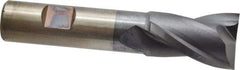 Cleveland - 1", 1-1/2" LOC, 3/4" Shank Diam, 4" OAL, 2 Flute, High Speed Steel Square End Mill - Single End, TiCN Finish, Spiral Flute, 30° Helix, Centercutting, Right Hand Cut, Right Hand Flute, Series HG-2 - Eagle Tool & Supply