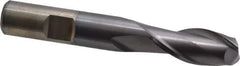 Cleveland - 33/64", 1-1/8" LOC, 1/2" Shank Diam, 3-3/8" OAL, 2 Flute, High Speed Steel Square End Mill - Single End, TiCN Finish, Spiral Flute, 30° Helix, Centercutting, Right Hand Cut, Right Hand Flute, Series HG-2 - Eagle Tool & Supply