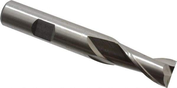 Cleveland - 1/2" Diam, 1" LOC, 2 Flute High Speed Steel Keyway End Mill - Spiral Flute, Uncoated, 1/2" Shank Diam, 3-1/4" OAL, 30° Helix, Centercutting - Eagle Tool & Supply