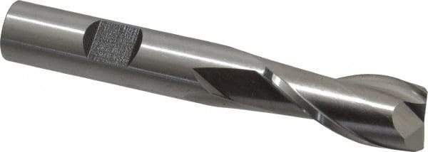 Cleveland - 9/16" Diam, 1-1/4" LOC, 2 Flute High Speed Steel Keyway End Mill - Spiral Flute, Uncoated, 1/2" Shank Diam, 3-3/8" OAL, 30° Helix, Centercutting - Eagle Tool & Supply