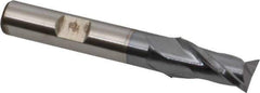 Cleveland - 7/16" Diam, 13/16" LOC, 2 Flute High Speed Steel Keyway End Mill - Spiral Flute, TiCN Finish, 3/8" Shank Diam, 2-11/16" OAL, 30° Helix, Centercutting - Eagle Tool & Supply