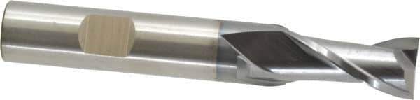 Cleveland - 1/2" Diam, 1" LOC, 2 Flute High Speed Steel Keyway End Mill - Spiral Flute, TiCN Finish, 1/2" Shank Diam, 3-1/4" OAL, 30° Helix, Centercutting - Eagle Tool & Supply