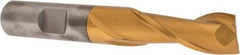 Cleveland - 1/2" Diam, 1" LOC, 2 Flute High Speed Steel Keyway End Mill - Spiral Flute, TiN Finish, 1/2" Shank Diam, 3-1/4" OAL, 30° Helix, Centercutting - Eagle Tool & Supply