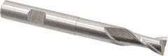 Cleveland - 3/8", 3/4" LOC, 3/8" Shank Diam, 3-5/16" OAL, 2 Flute, High Speed Steel Square End Mill - Single End, Uncoated, Spiral Flute, 30° Helix, Centercutting, Right Hand Cut, Right Hand Flute, Series HGN-2 - Eagle Tool & Supply