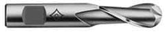 Cleveland - 5/8" Diam, 1-1/8" LOC, 2 Flute High Speed Steel Ball End Mill - TiN Finish, Single End, 3-3/8" OAL, 1/2" Shank Diam, Spiral Flute - Eagle Tool & Supply