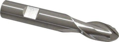 Cleveland - 1/2" Diam, 1" LOC, 2 Flute High Speed Steel Ball End Mill - Uncoated, Single End, 3-1/4" OAL, 1/2" Shank Diam, Spiral Flute - Eagle Tool & Supply