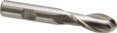 Cleveland - 9/16" Diam, 1-1/8" LOC, 2 Flute High Speed Steel Ball End Mill - Uncoated, Single End, 3-3/8" OAL, 1/2" Shank Diam, Spiral Flute - Eagle Tool & Supply