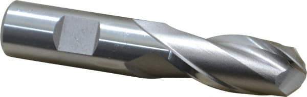 Cleveland - 3/4" Diam, 1-5/8" LOC, 2 Flute High Speed Steel Ball End Mill - Uncoated, Single End, 3-7/8" OAL, 3/4" Shank Diam, Spiral Flute - Eagle Tool & Supply
