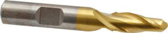 Cleveland - 5/16" Diam, 3/4" LOC, 2 Flute High Speed Steel Ball End Mill - TiN Finish, Single End, 2-1/2" OAL, 3/8" Shank Diam, Spiral Flute - Eagle Tool & Supply