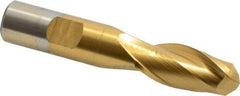 Cleveland - 5/8" Diam, 1-3/8" LOC, 2 Flute High Speed Steel Ball End Mill - TiN Finish, Single End, 3-1/4" OAL, 5/8" Shank Diam, Spiral Flute - Eagle Tool & Supply