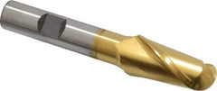 Cleveland - 3/4" Diam, 1-5/16" LOC, 2 Flute High Speed Steel Ball End Mill - TiN Finish, Single End, 3-5/8" OAL, 1/2" Shank Diam, Spiral Flute - Eagle Tool & Supply