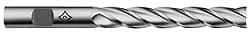 Cleveland - 5/8", 4" LOC, 5/8" Shank Diam, 6-1/8" OAL, 4 Flute, High Speed Steel Square End Mill - Single End, TiCN Finish, Spiral Flute, 30° Helix, Centercutting, Right Hand Cut, Right Hand Flute, Series HG-4C - Eagle Tool & Supply
