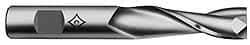 Cleveland - 1-3/8", 3" LOC, 1" Shank Diam, 6-1/2" OAL, 2 Flute, High Speed Steel Square End Mill - Single End, Uncoated, Spiral Flute, 30° Helix, Centercutting, Right Hand Cut, Right Hand Flute, Series HG-2 - Eagle Tool & Supply