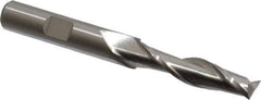 Cleveland - 11/32", 1-1/2" LOC, 3/8" Shank Diam, 3-1/4" OAL, 2 Flute, High Speed Steel Square End Mill - Single End, Uncoated, Spiral Flute, 30° Helix, Centercutting, Right Hand Cut, Right Hand Flute, Series HG-2 - Eagle Tool & Supply