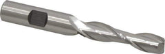 Cleveland - 7/16", 1-3/4" LOC, 1/2" Shank Diam, 3-3/4" OAL, 2 Flute, High Speed Steel Square End Mill - Single End, Uncoated, Spiral Flute, 30° Helix, Centercutting, Right Hand Cut, Right Hand Flute, Series HG-2 - Eagle Tool & Supply