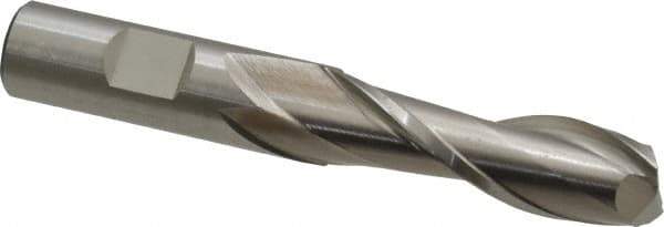 Cleveland - 5/8", 2" LOC, 5/8" Shank Diam, 4-1/8" OAL, 2 Flute, High Speed Steel Square End Mill - Single End, Uncoated, Spiral Flute, 30° Helix, Centercutting, Right Hand Cut, Right Hand Flute, Series HG-2 - Eagle Tool & Supply