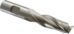 Cleveland - 3/4", 2-1/4" LOC, 3/4" Shank Diam, 5-1/4" OAL, 2 Flute, High Speed Steel Square End Mill - Single End, Uncoated, Spiral Flute, 30° Helix, Centercutting, Right Hand Cut, Right Hand Flute, Series HG-2 - Eagle Tool & Supply