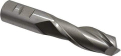 Cleveland - 7/8", 2-1/2" LOC, 7/8" Shank Diam, 5-3/4" OAL, 2 Flute, High Speed Steel Square End Mill - Single End, Uncoated, Spiral Flute, 30° Helix, Centercutting, Right Hand Cut, Right Hand Flute, Series HG-2 - Eagle Tool & Supply