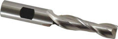 Cleveland - 17/32", 2" LOC, 5/8" Shank Diam, 4-5/8" OAL, 2 Flute, High Speed Steel Square End Mill - Single End, Uncoated, Spiral Flute, 30° Helix, Centercutting, Right Hand Cut, Right Hand Flute, Series HG-2 - Eagle Tool & Supply