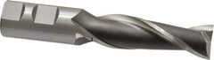 Cleveland - 15/16", 3" LOC, 1" Shank Diam, 5-1/2" OAL, 2 Flute, High Speed Steel Square End Mill - Single End, Uncoated, Spiral Flute, 30° Helix, Centercutting, Right Hand Cut, Right Hand Flute, Series HG-2 - Eagle Tool & Supply