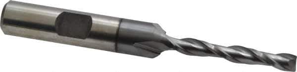 Cleveland - 3/16", 1-1/4" LOC, 3/8" Shank Diam, 3-1/16" OAL, 2 Flute, High Speed Steel Square End Mill - Single End, TiCN Finish, Spiral Flute, 30° Helix, Centercutting, Right Hand Cut, Right Hand Flute, Series HG-2 - Eagle Tool & Supply