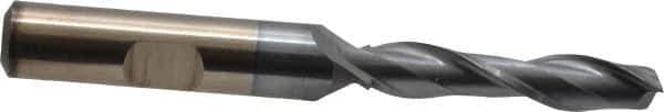 Cleveland - 9/32", 1-3/8" LOC, 3/8" Shank Diam, 3-1/8" OAL, 2 Flute, High Speed Steel Square End Mill - Single End, TiCN Finish, Spiral Flute, 30° Helix, Centercutting, Right Hand Cut, Right Hand Flute, Series HG-2 - Eagle Tool & Supply