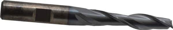 Cleveland - 5/16", 1-3/8" LOC, 3/8" Shank Diam, 3-1/8" OAL, 2 Flute, High Speed Steel Square End Mill - Single End, TiCN Finish, Spiral Flute, 30° Helix, Centercutting, Right Hand Cut, Right Hand Flute, Series HG-2 - Eagle Tool & Supply