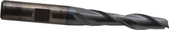 Cleveland - 5/16", 1-3/8" LOC, 3/8" Shank Diam, 3-1/8" OAL, 2 Flute, High Speed Steel Square End Mill - Single End, TiCN Finish, Spiral Flute, 30° Helix, Centercutting, Right Hand Cut, Right Hand Flute, Series HG-2 - Eagle Tool & Supply