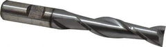 Cleveland - 1/2", 2" LOC, 1/2" Shank Diam, 4" OAL, 2 Flute, High Speed Steel Square End Mill - Single End, TiCN Finish, Spiral Flute, 30° Helix, Centercutting, Right Hand Cut, Right Hand Flute, Series HG-2 - Eagle Tool & Supply