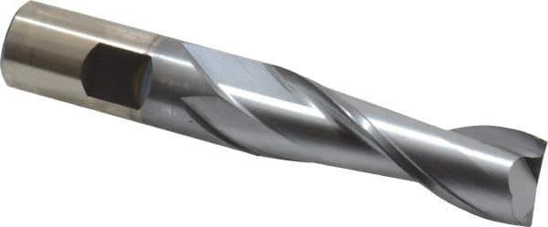 Cleveland - 3/4", 2-1/4" LOC, 3/4" Shank Diam, 4-1/2" OAL, 2 Flute, High Speed Steel Square End Mill - Single End, TiCN Finish, Spiral Flute, 30° Helix, Centercutting, Right Hand Cut, Right Hand Flute, Series HG-2 - Eagle Tool & Supply