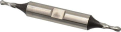 Cleveland - 1/8" Diam, 3/8" LOC, 2 Flute High Speed Steel Ball End Mill - Uncoated, Double End, 3-1/16" OAL, 3/8" Shank Diam, Spiral Flute - Eagle Tool & Supply