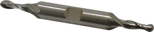Cleveland - 3/16" Diam, 7/16" LOC, 2 Flute High Speed Steel Ball End Mill - Uncoated, Double End, 3-1/4" OAL, 3/8" Shank Diam, Spiral Flute - Eagle Tool & Supply