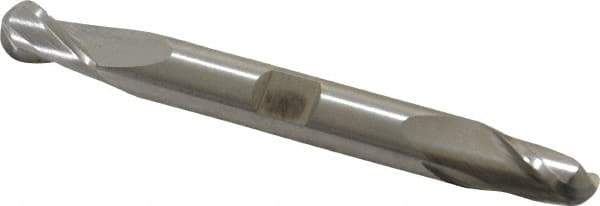 Cleveland - 3/8" Diam, 9/16" LOC, 2 Flute High Speed Steel Ball End Mill - Uncoated, Double End, 3-1/2" OAL, 3/8" Shank Diam, Spiral Flute - Eagle Tool & Supply
