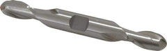 Cleveland - 7/16" Diam, 13/16" LOC, 2 Flute High Speed Steel Ball End Mill - Uncoated, Double End, 4-1/8" OAL, 1/2" Shank Diam, Spiral Flute - Eagle Tool & Supply