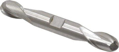 Cleveland - 1/2" Diam, 13/16" LOC, 2 Flute High Speed Steel Ball End Mill - Uncoated, Double End, 4-1/8" OAL, 1/2" Shank Diam, Spiral Flute - Eagle Tool & Supply