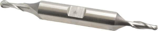 Cleveland - 5/32" Diam, 7/16" LOC, 2 Flute High Speed Steel Ball End Mill - Uncoated, Double End, 3-1/8" OAL, 3/8" Shank Diam, Spiral Flute - Eagle Tool & Supply