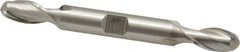 Cleveland - 11/32" Diam, 9/16" LOC, 2 Flute High Speed Steel Ball End Mill - Uncoated, Double End, 3-1/2" OAL, 3/8" Shank Diam, Spiral Flute - Eagle Tool & Supply