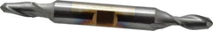 Cleveland - 1/4" Diam, 1/2" LOC, 2 Flute High Speed Steel Ball End Mill - TiCN Finish, Double End, 3-3/8" OAL, 3/8" Shank Diam, Spiral Flute - Eagle Tool & Supply