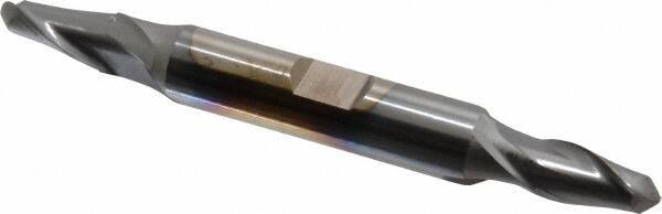Cleveland - 9/32" Diam, 9/16" LOC, 2 Flute High Speed Steel Ball End Mill - TiCN Finish, Double End, 3-3/8" OAL, 3/8" Shank Diam, Spiral Flute - Eagle Tool & Supply
