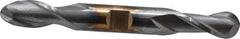 Cleveland - 1/2" Diam, 13/16" LOC, 2 Flute High Speed Steel Ball End Mill - TiCN Finish, Double End, 4-1/8" OAL, 1/2" Shank Diam, Spiral Flute - Eagle Tool & Supply