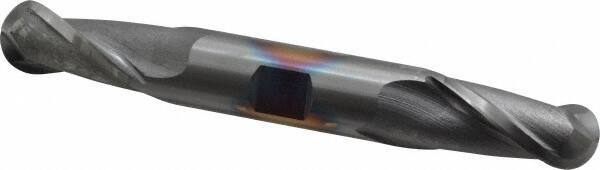 Cleveland - 3/4" Diam, 1-5/16" LOC, 2 Flute High Speed Steel Ball End Mill - TiCN Finish, Double End, 5-5/8" OAL, 3/4" Shank Diam, Spiral Flute - Eagle Tool & Supply