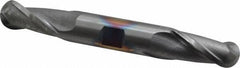 Cleveland - 3/4" Diam, 1-5/16" LOC, 2 Flute High Speed Steel Ball End Mill - TiCN Finish, Double End, 5-5/8" OAL, 3/4" Shank Diam, Spiral Flute - Eagle Tool & Supply