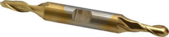 Cleveland - 7/32" Diam, 1/2" LOC, 2 Flute High Speed Steel Ball End Mill - TiN Finish, Double End, 3-1/4" OAL, 3/8" Shank Diam, Spiral Flute - Eagle Tool & Supply