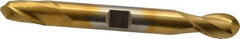 Cleveland - 3/8" Diam, 9/16" LOC, 2 Flute High Speed Steel Ball End Mill - TiN Finish, Double End, 3-1/2" OAL, 3/8" Shank Diam, Spiral Flute - Eagle Tool & Supply
