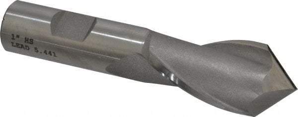 Cleveland - 1" Diam, 1-1/2" LOC, 2 Flute, 90° Point Angle, High Speed Steel Drill Mill - Uncoated, 3-3/4" OAL, 3/4" Shank Diam - Eagle Tool & Supply