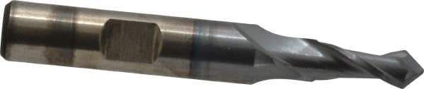 Cleveland - 1/4" Diam, 1/2" LOC, 2 Flute, 90° Point Angle, High Speed Steel Drill Mill - TiCN Finish, 2-5/16" OAL, 3/8" Shank Diam - Eagle Tool & Supply